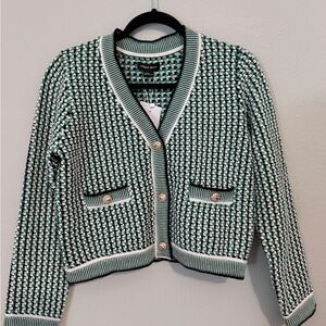 Green & White Women's Cardigan